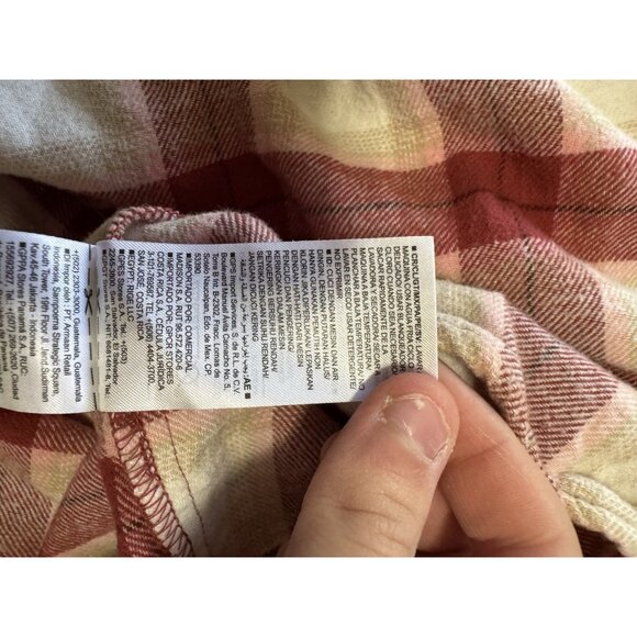 Old Navy The Boyfriend Shirt Size Medium Plaid Long Sleeve Button Down Cotton - Picture 10 of 13